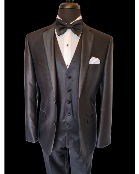 '-Rainwater's -Rainwater's - Tuxedo Rental - Black Luster Notch Lapel Dinner Jacket Tuxedo Rental -