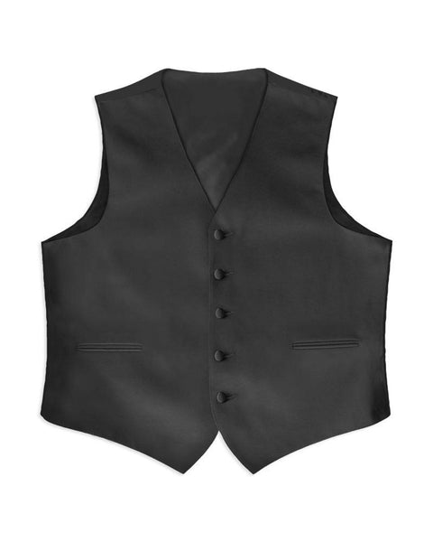 Black Satin Vest Rental - Rainwater's Men's Clothing and Tuxedo Rental