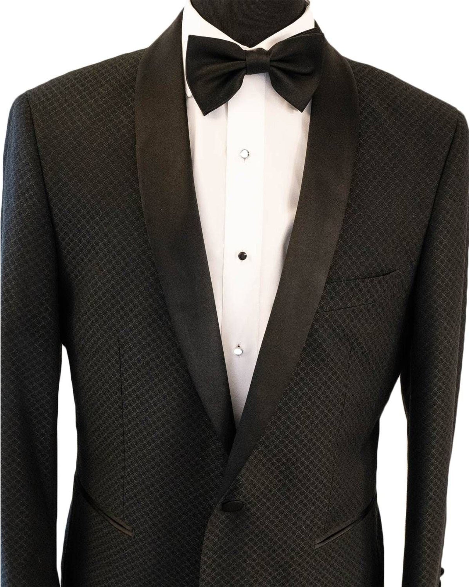 Black Diamond Textured Shawl Tuxedo Rental - Rainwater's Men's Clothing and Tuxedo Rental