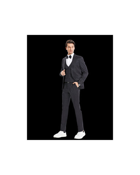 '-Rainwater's -Rainwater's - Tuxedo Rental - Black With White Dot Tuxedo Rental -