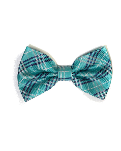Bow Tie In Plaid Pattern Seafoam & Navy - Rainwater's Men's Clothing and Tuxedo Rental