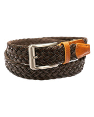 Brown Braided Leather Belt - Rainwater's Men's Clothing and Tuxedo Rental