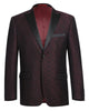 '-Rainwater's -Rainwater's - Tuxedo Rental - Burgundy Pattern Peak Lapel Dinner Jacket Tuxedo Rental -