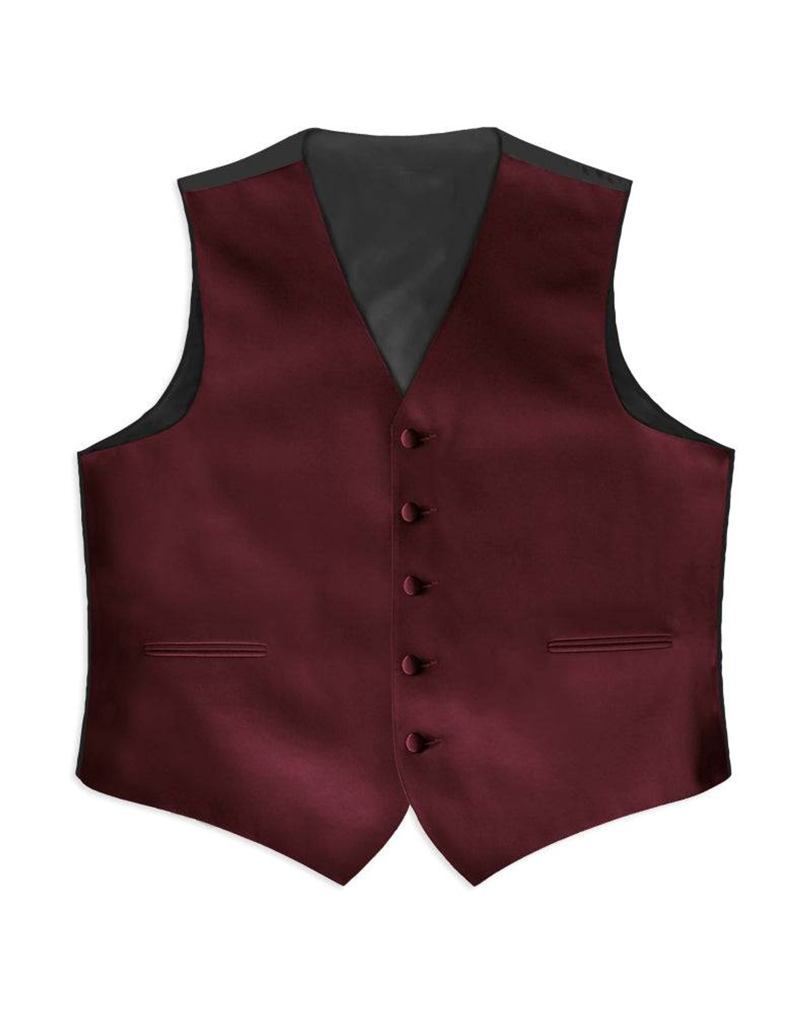 Burgundy Satin Rental Vest - Rainwater's Men's Clothing and Tuxedo Rental