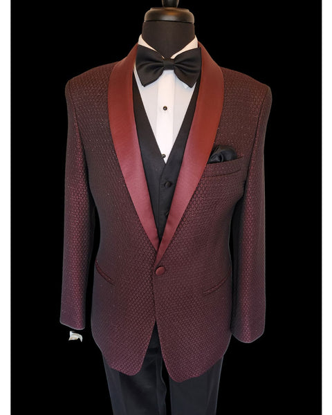 '-Rainwater's -Rainwater's - Tuxedo Rental - Burgundy Sparkle Diamond Shawl Tuxedo Rental -