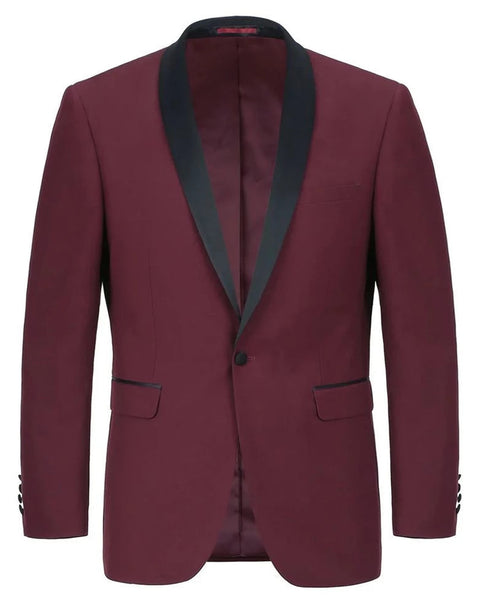'-Rainwater's -Rainwater's - Tuxedo Rental - Burgundy With Black Shawl Mandalay Tuxedo Rental -