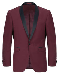 '-Rainwater's -Rainwater's - Tuxedo Rental - Burgundy With Black Shawl Mandalay Tuxedo Rental -