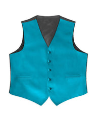 Caribbean Blue Satin Rental Vest - Rainwater's Men's Clothing and Tuxedo Rental