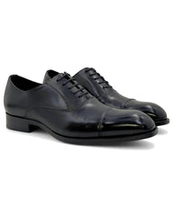 Carrucci Avon Cap Toe Oxford Leather Sole In Black