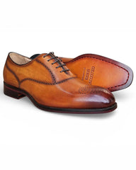 Carrucci Weston Whole Cut Oxford in Cognac