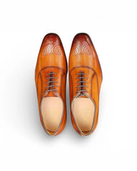 Carrucci Weston Whole Cut Oxford in Cognac