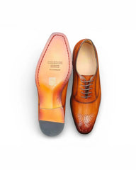 Carrucci Weston Whole Cut Oxford in Cognac
