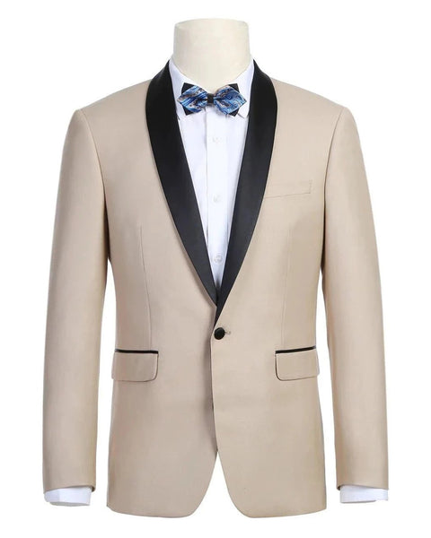 '-Rainwater's -Rainwater's - Tuxedo Rental - Champagne With Black Shawl Mandalay Tuxedo Rental -