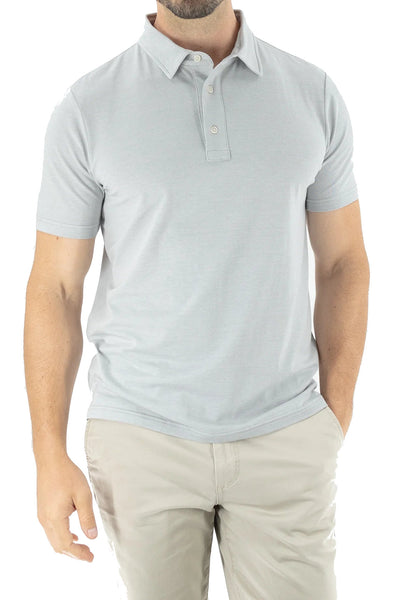 Devil Dog Feeder Stripe Polo In Quiet Grey