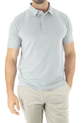 Devil Dog Feeder Stripe Polo In Quiet Grey