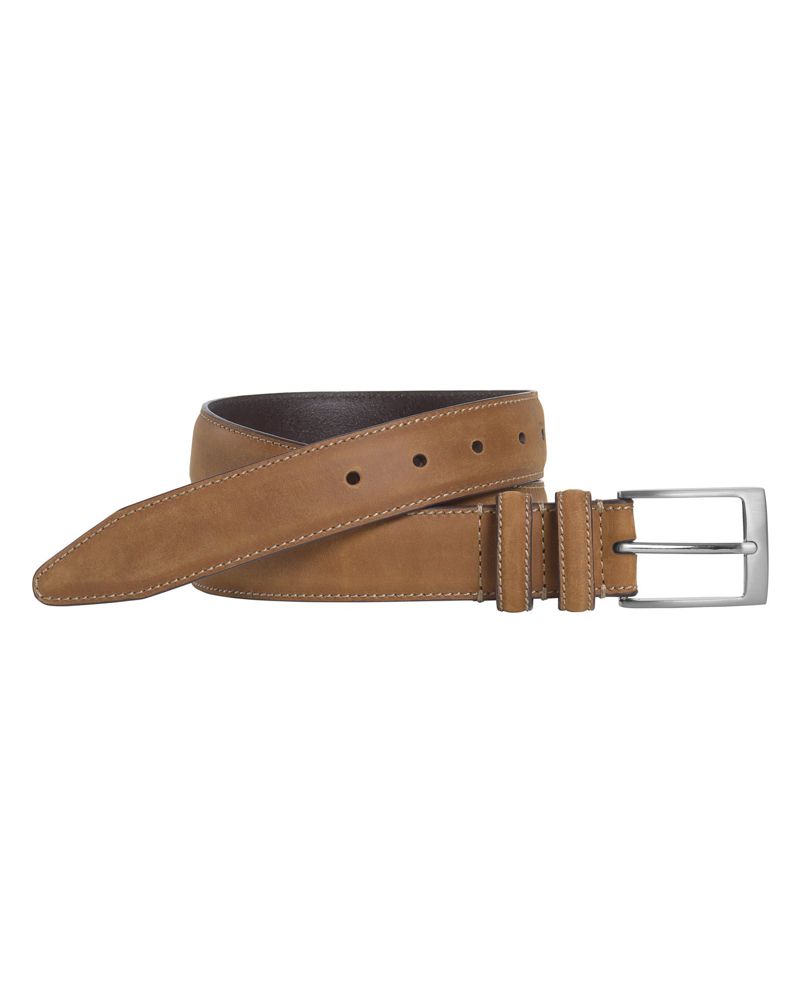 Distressed Casual Belt In Mid Brown