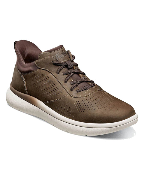 Florsheim Fleet Perf Toe Elastic Lace Sneaker in Brown