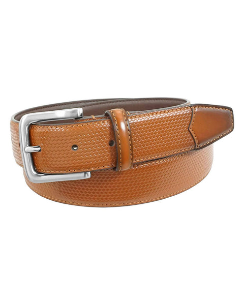 Florsheim Marshall Embossed Weave Belt in Cognac - Rainwater's Men's Clothing and Tuxedo Rental