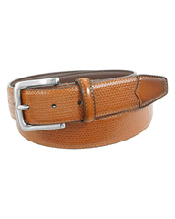 Florsheim Marshall Embossed Weave Belt in Cognac - Rainwater's Men's Clothing and Tuxedo Rental