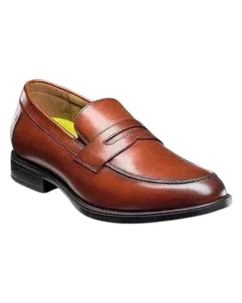Florsheim Midtown Moc Toe Penny Loafer Dress Shoes in Cognac