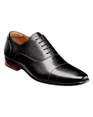Florsheim Postino Scratch Print Cap Toe Balmoral Oxford in Black - Rainwater's