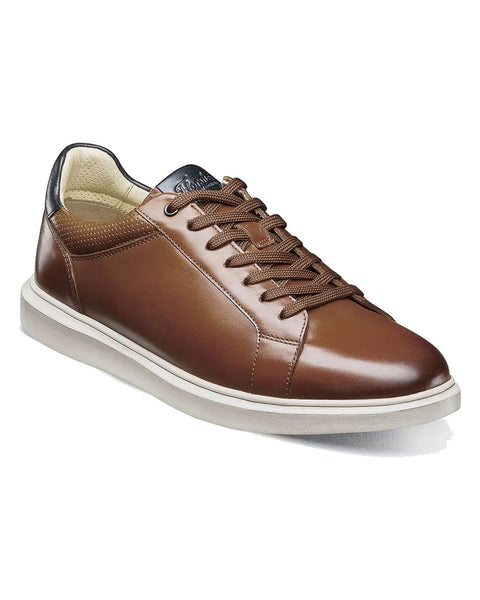 Florsheim Social Lace To Toe Sneaker In Cognac Smooth