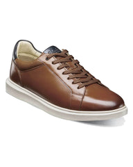 Florsheim Social Lace To Toe Sneaker In Cognac Smooth