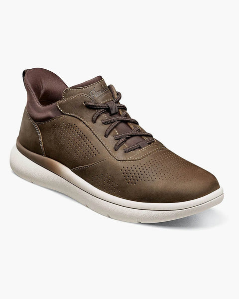 Florsheim Fleet Perf Toe Elastic Lace Sneaker in Brown