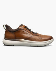 Florsheim Fleet Perf Toe Elastic Lace Sneaker in Cognac