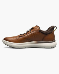 Florsheim Fleet Perf Toe Elastic Lace Sneaker in Cognac