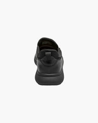 Florsheim Fleet Plain Toe Slip On Sneaker In Black With Black Sole