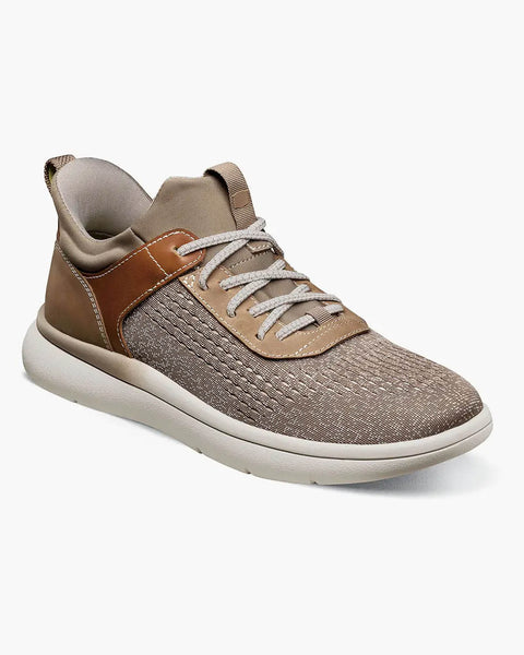 Florsheim Fleet Knit Elastic Lace Sneaker in Taupe