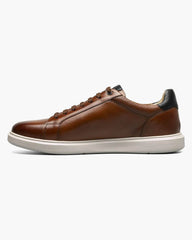 Florsheim Social Lace To Toe Sneaker In Cognac Smooth