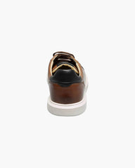 Florsheim Social Lace To Toe Sneaker In Cognac Smooth
