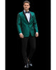 '-Rainwater's -Rainwater's - Tuxedo Rental - Forest Green Aria Paisley Shawl lapel Dinner Jacket Tuxedo Rental -