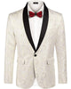 '-Rainwater's -Rainwater's - Tuxedo Rental - Ivory With Paisley Texture & Black Shawl Tuxedo Rental -