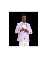 '-Rainwater's -Rainwater's - Tuxedo Rental - Lavender Solid Textured Shawl lapel Dinner Jacket Tuxedo Rental -