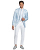 '-Rainwater's -Rainwater's - Tuxedo Rental - Light Blue Aria Paisley Shawl lapel Dinner Jacket Tuxedo Rental -