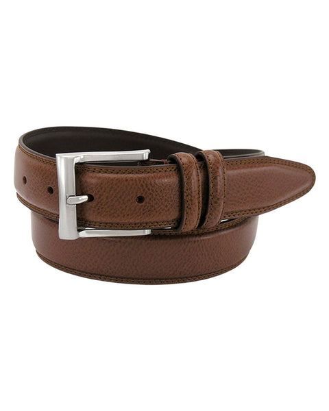 Cognac Pebble Grain Belt - Rainwater's Men's Clothing and Tuxedo Rental