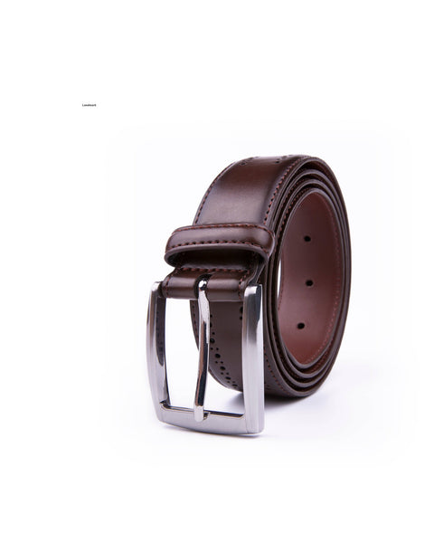 Perforated Brown Leather Belt - Rainwater's Men's Clothing and Tuxedo Rental
