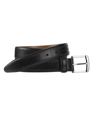 Johnston & Murphy Perforated Edge Belt In Black - Rainwater's Men's Clothing and Tuxedo Rental