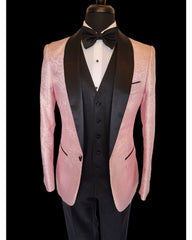 '-Rainwater's -Rainwater's - Tuxedo Rental - Pink Swirl & Dot Textured Shawl Tuxedo Rental -