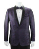 '-Rainwater's -Rainwater's - Tuxedo Rental - Plum Aria Paisley Shawl lapel Dinner Jacket Tuxedo Rental -