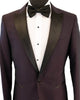 Purple Textured With Black Peak Lapel Dinner Jacket Tuxedo Rental - Rainwater's Men's Clothing and Tuxedo Rental