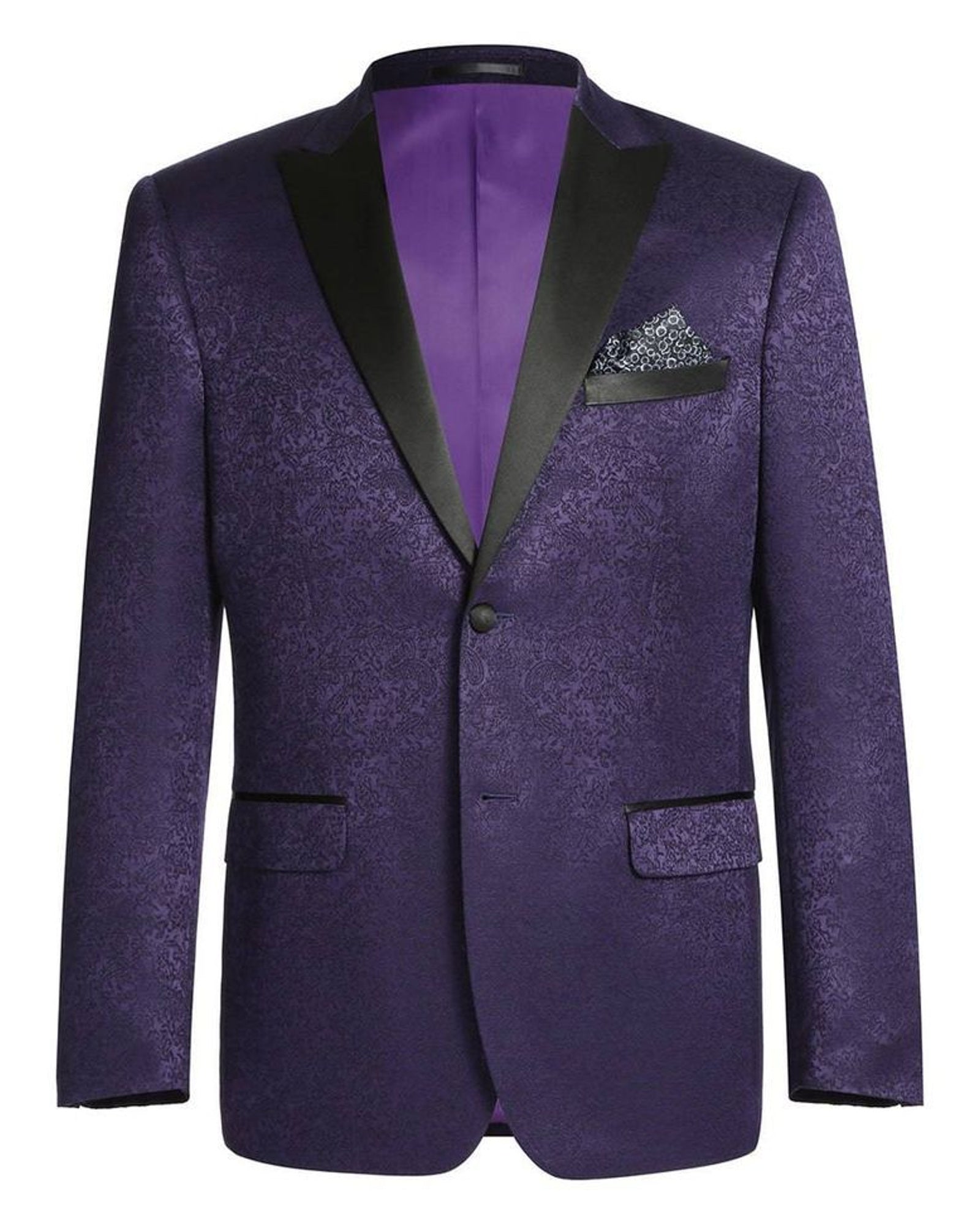 Purple Textured Peak lapel Dinner Jacket Tuxedo Rental - Rainwater's Men's Clothing and Tuxedo Rental