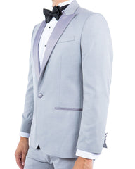 Silver Light Grey Peak Lapel Tuxedo Rental