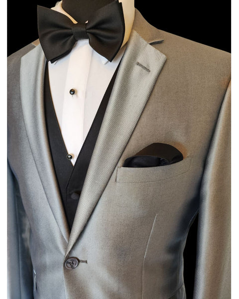 '-Rainwater's -Rainwater's - Tuxedo Rental - Silver Luster Notch Lapel Dinner Jacket Tuxedo Rental -