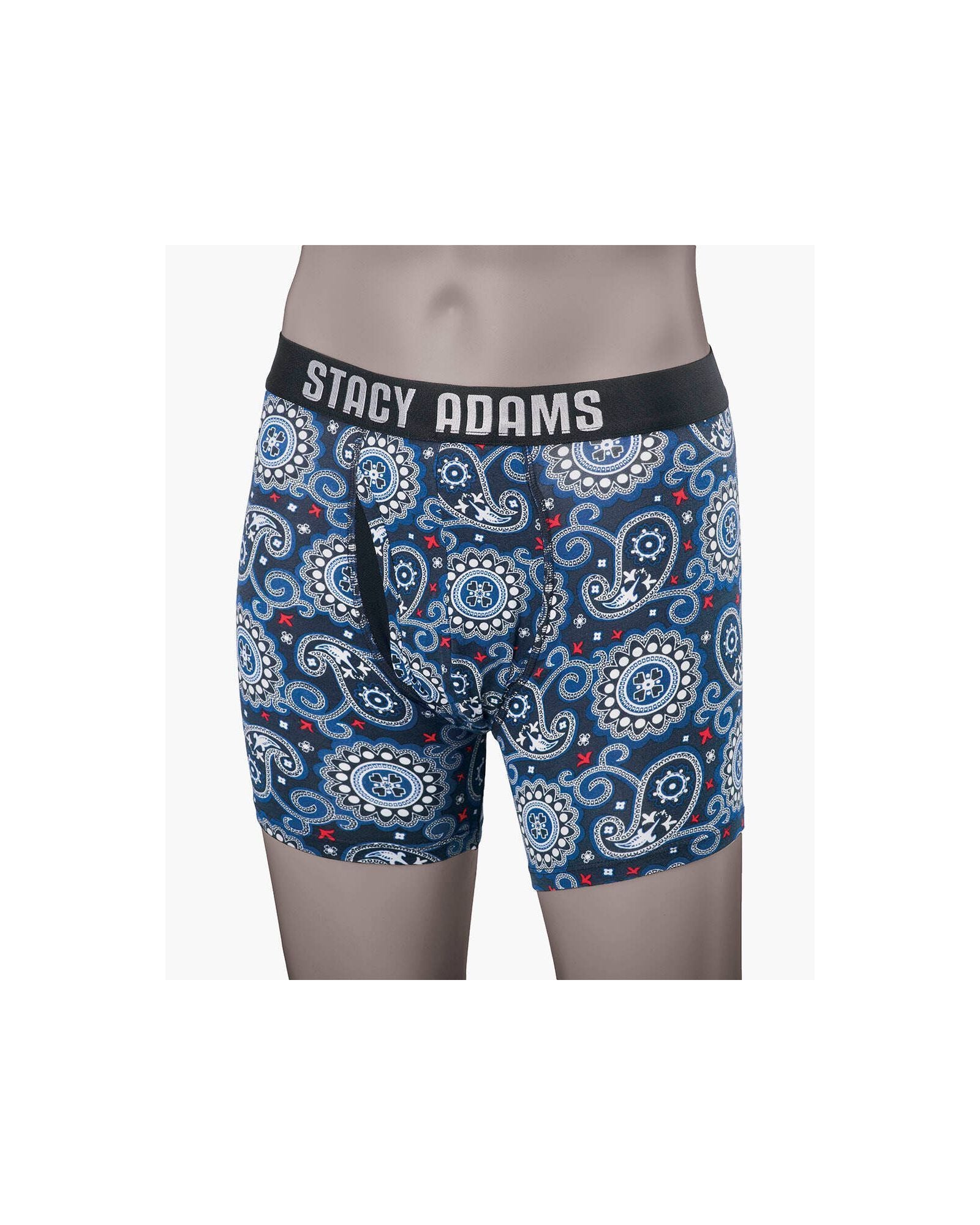 -Rainwater's -Stacy Adams - Loungewear - Boxer Brief Performance Fabric in Blue Paisley -