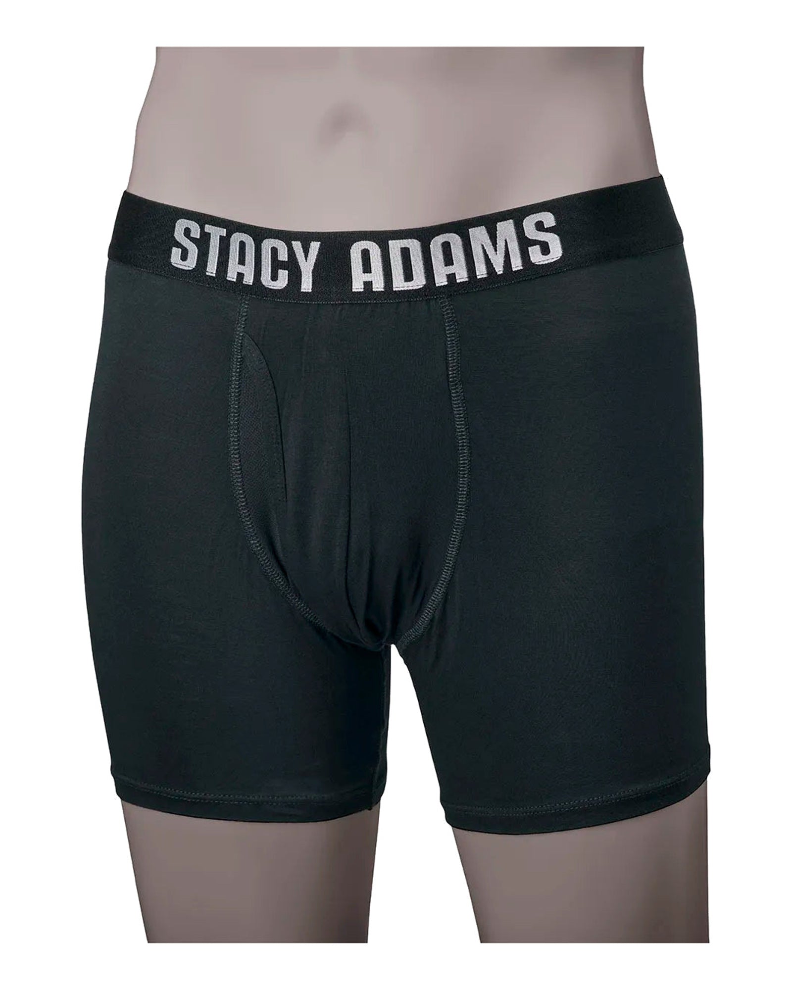 Stacy Adams Boxer Brief Performance Fabric in Solid Black