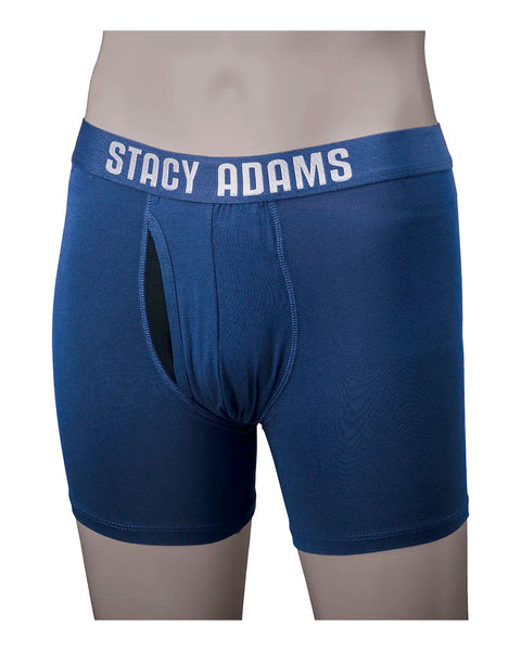 Stacy Adams Boxer Brief Performance Fabric in Solid Navy